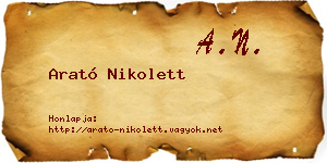 Arató Nikolett névjegykártya