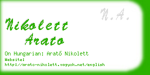 nikolett arato business card
